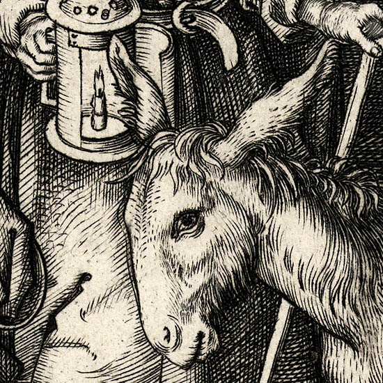 Detail from Martin Schongauer Nativity engraving