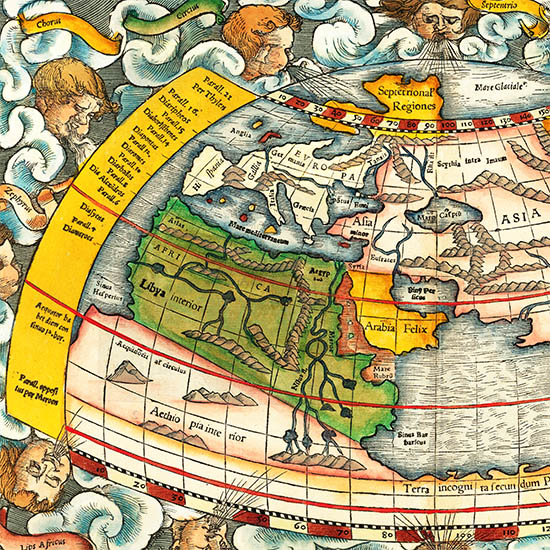Detail from 1552 Ptolemaic world map
